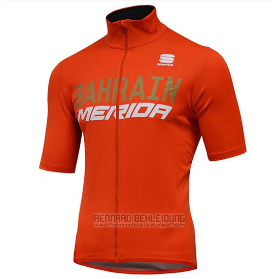 2018 Fahrradbekleidung Bahrain Merida SS Orange Trikot Kurzarm und Tragerhose - zum Schließen ins Bild klicken